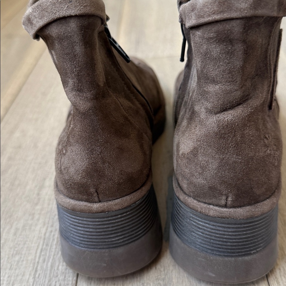 Fly London Dari Brown Suede Ankle Boots with Spiral Appliqué - Picture 6 of 9